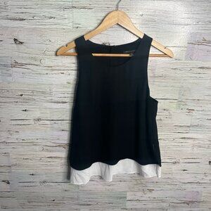Banana republic black white  blouse top size small